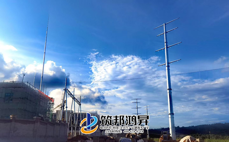 云南曲靖廣儲(chǔ)電力鐵塔，鋼管桿塔